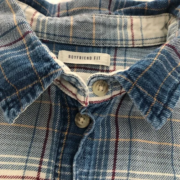 EUC 2 Women’s Cotton Plaid Plaid Flannel Shirts (Abercrombie & Eddie Bauer) - Picture 13 of 16